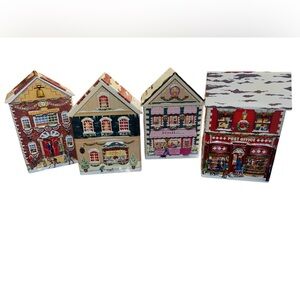 Harry London Christmas Village Lot of 4 Empty Chocolate Tins